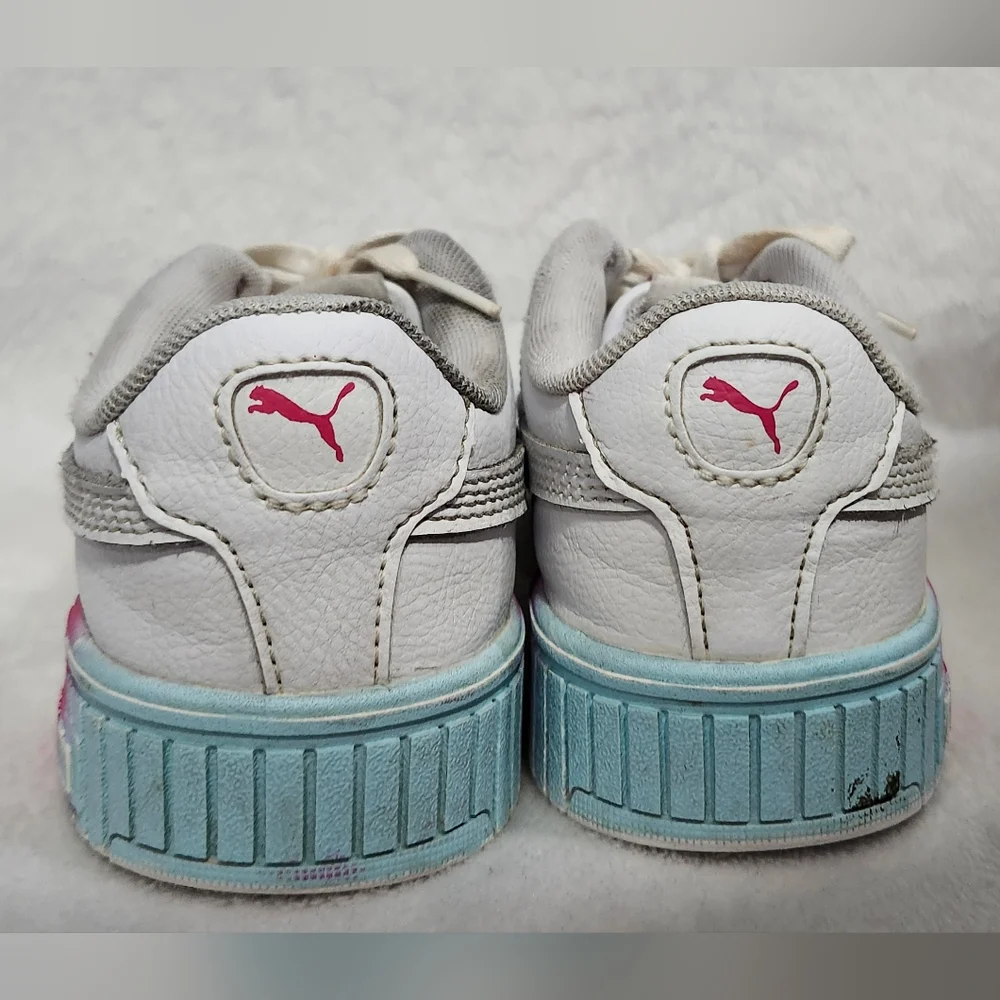 Puma Kid's Carina 2.0 Fade Shoes Sneakers Size 2c White Blue Pink